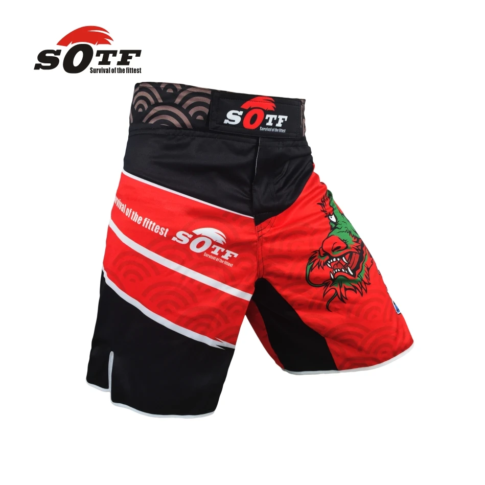 SOTF Red Dragon Edition b спортивные дышащие хлопковые боксерские шорты mma тайские для