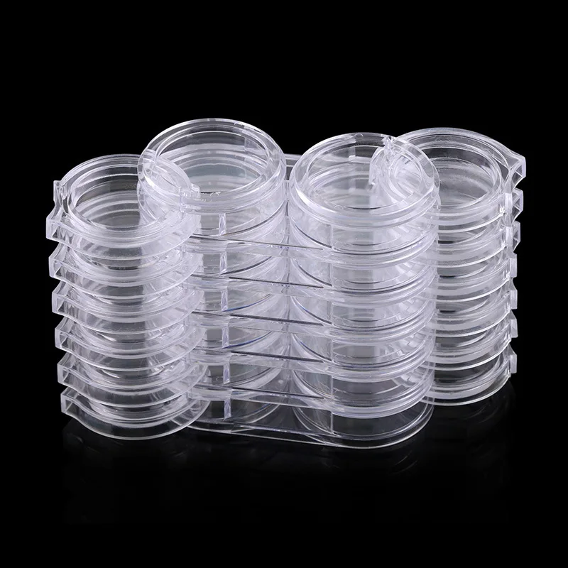 

12 Grids 6 Layers Detachable Rotating Jewelry Storage Box Nail Art Rhinestones Bead Clear Acrylic Jewelry Case Display Container