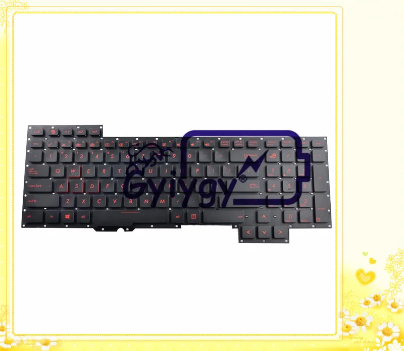 Клавиатура без рамки с красными буквами для ASUS G751J G751JL G751JM G751JT G751JY 0KNB0-E601US00 ASM14C33USJ442