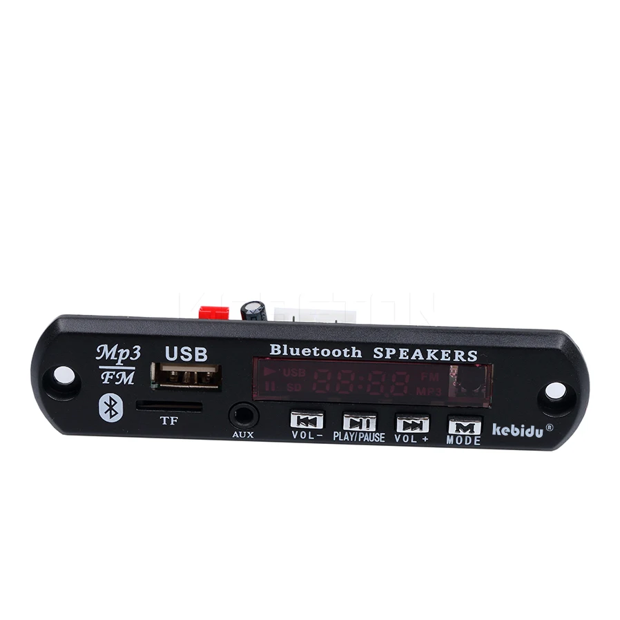 Kebidu MP3 аудио декодер плата 12В Bluetooth беспроводной WMA модуль USB TF радио с