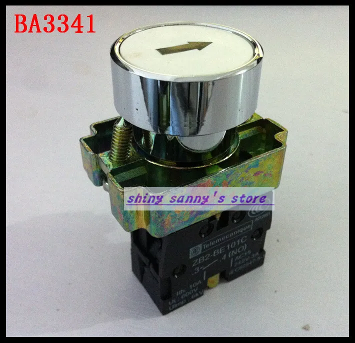 

10Pcs/Lot BA3341 XB2-BA3341 1 NO Momentary White Sign Flush Pushbutton