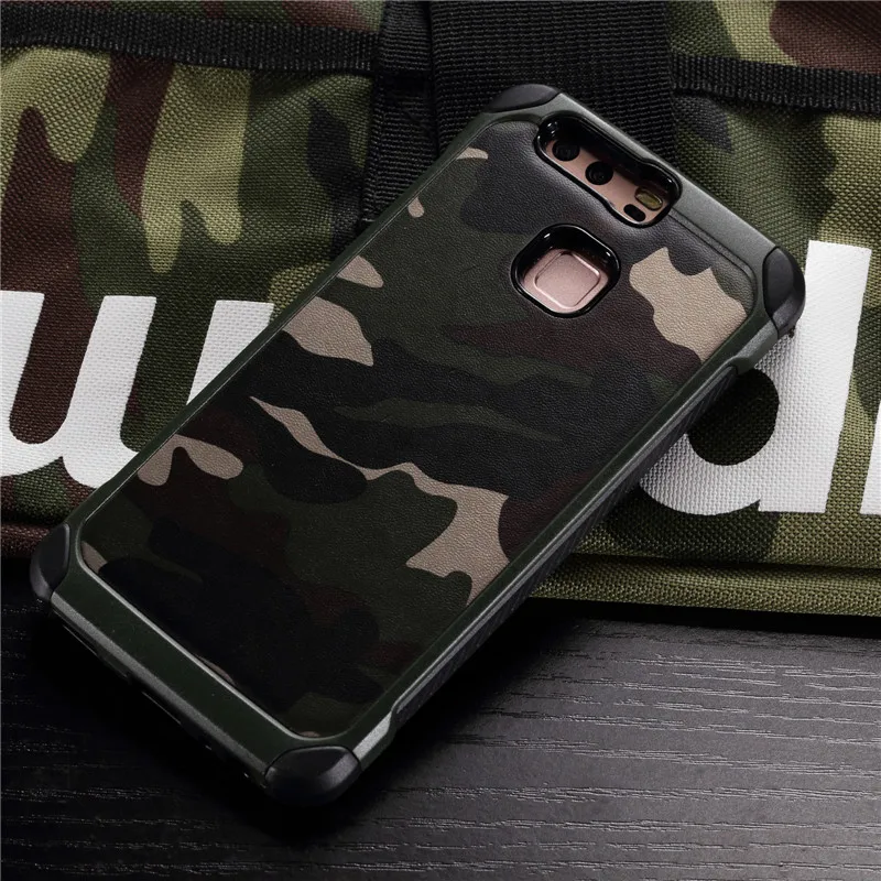 Сверхмощный Ретро Камуфляжный противоударный армированный чехол для Huawei P9 lite
