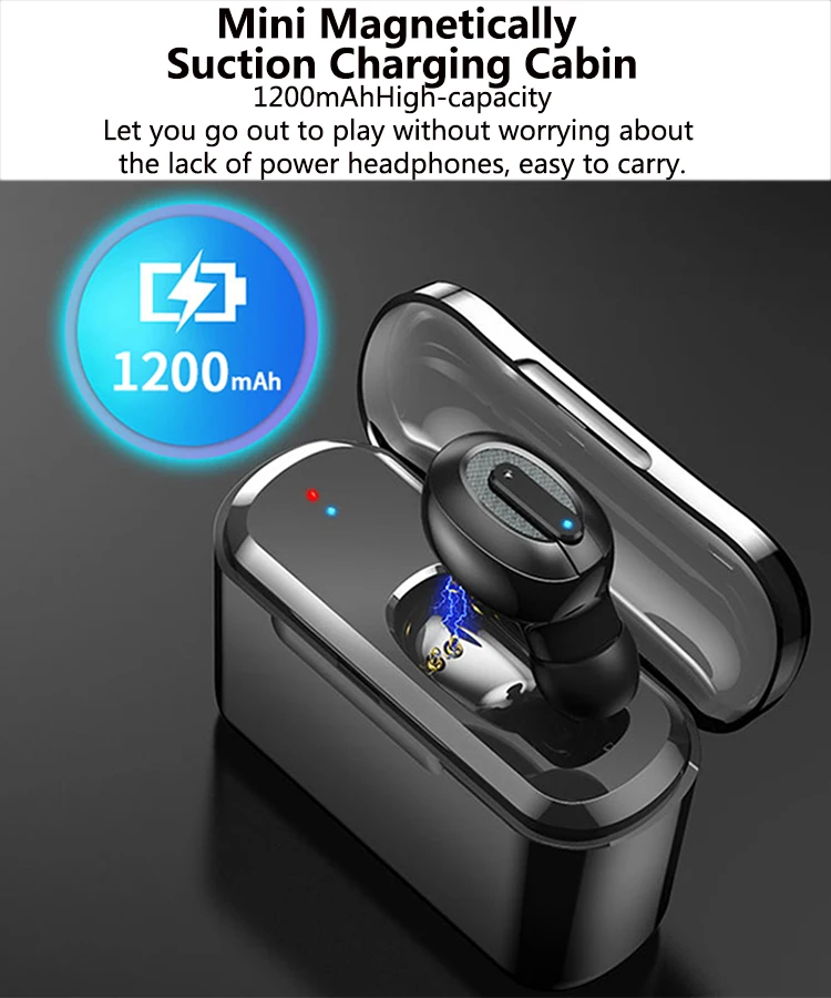 XIBERIA Bluetooth наушник с переносной заряжающий чехол мини микрофоном невидимая