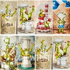 Алмазная живопись, полностью квадратные хипстерские лягушки, Мультяшные лягушки в одежде, алмазная живопись, стразы, вышивка крестиком LE00081