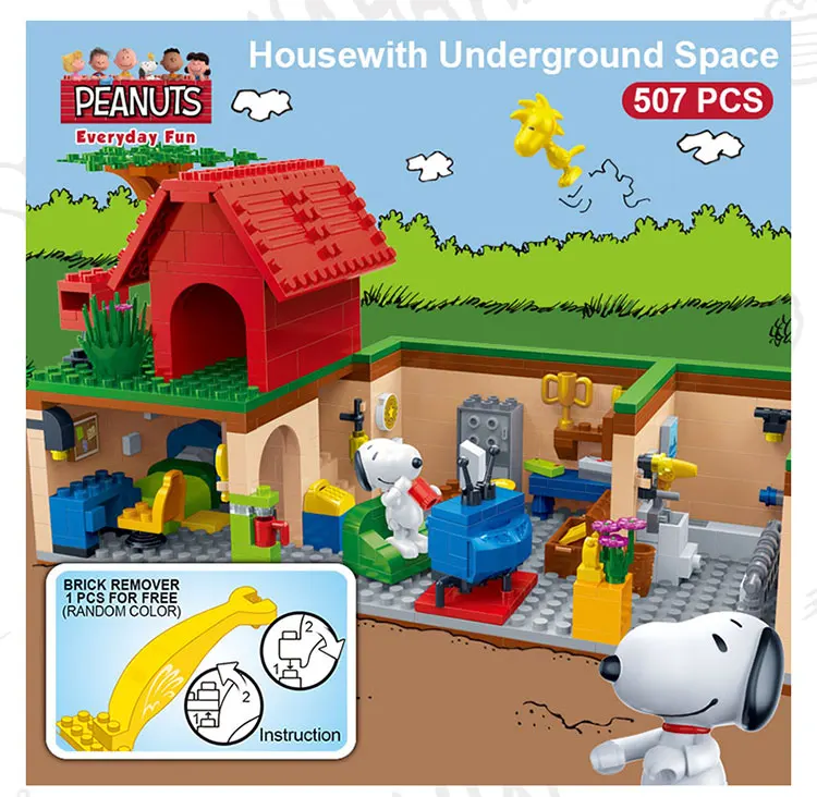 BanBao, горячая Snoopy, арахис, IP фигурка, пластиковые строительные блоки, игрушки для детей, обучающая модель, DIY Кирпичи, совместимый бренд