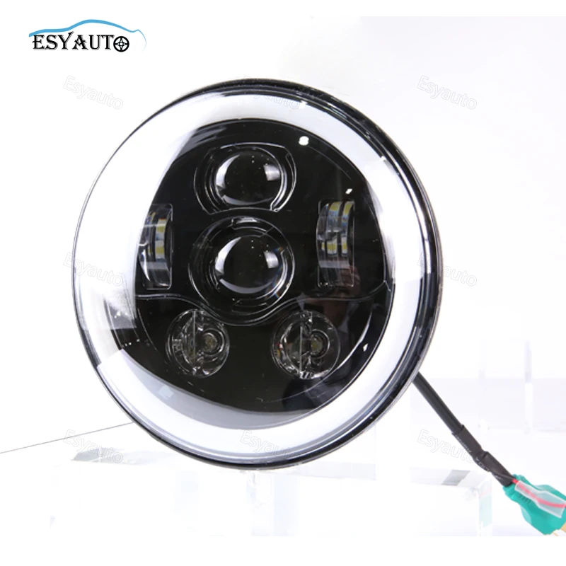 7 Дюймов Светодиодная Фара с RGB Многоцветными Ангельскими Глазками Daymaker Проектор