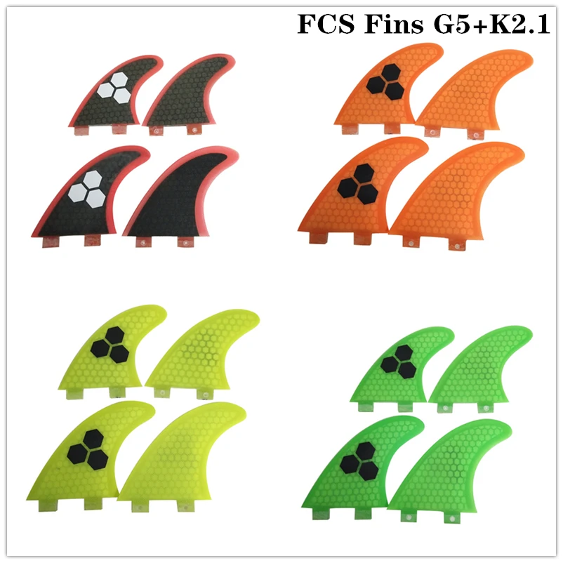 FCS Fin G5 + K2.1 зеленые плавники для серфинга из Стекловолокна Плавники (доска