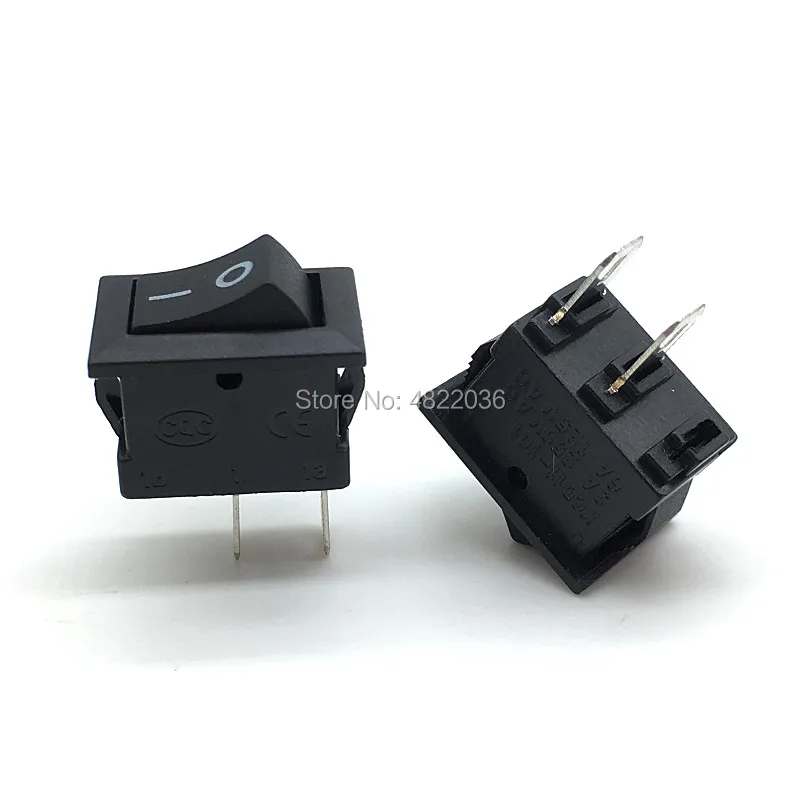 10 шт. маленький черный переключатель KCD11-101 3 а/250 В 10*15 мм SPST 2PIN ON/OFF для лодки
