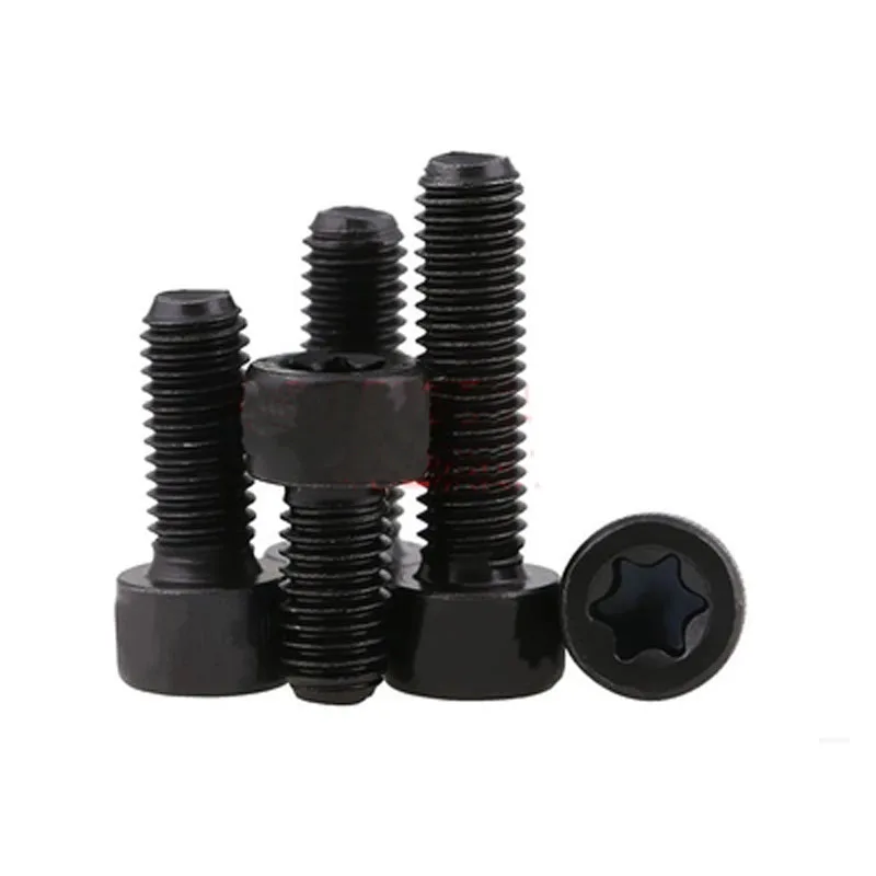 30pcs M2.5x8/12mm Long Black countersunk head Carbon steel torx cylinder heads Hexagonal plum Cuphead six star Mechanical screw |