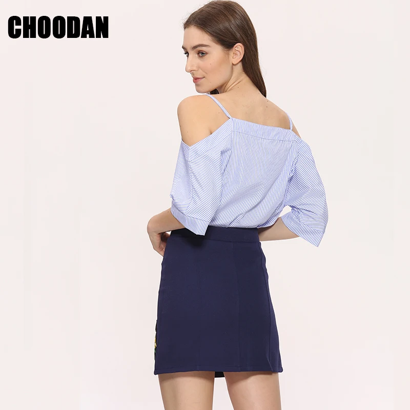 Женская блузка с открытыми плечами в полоску воротником лодочкой|ladies clothing|ladies