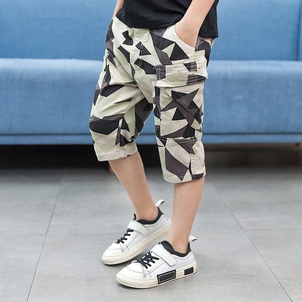 Высококачественные летние шорты для мальчиков 2 цвета мягкие хлопковые с