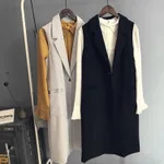 Женский Длинный жилет черный стильная новая трендовая модная куртка без рукавов