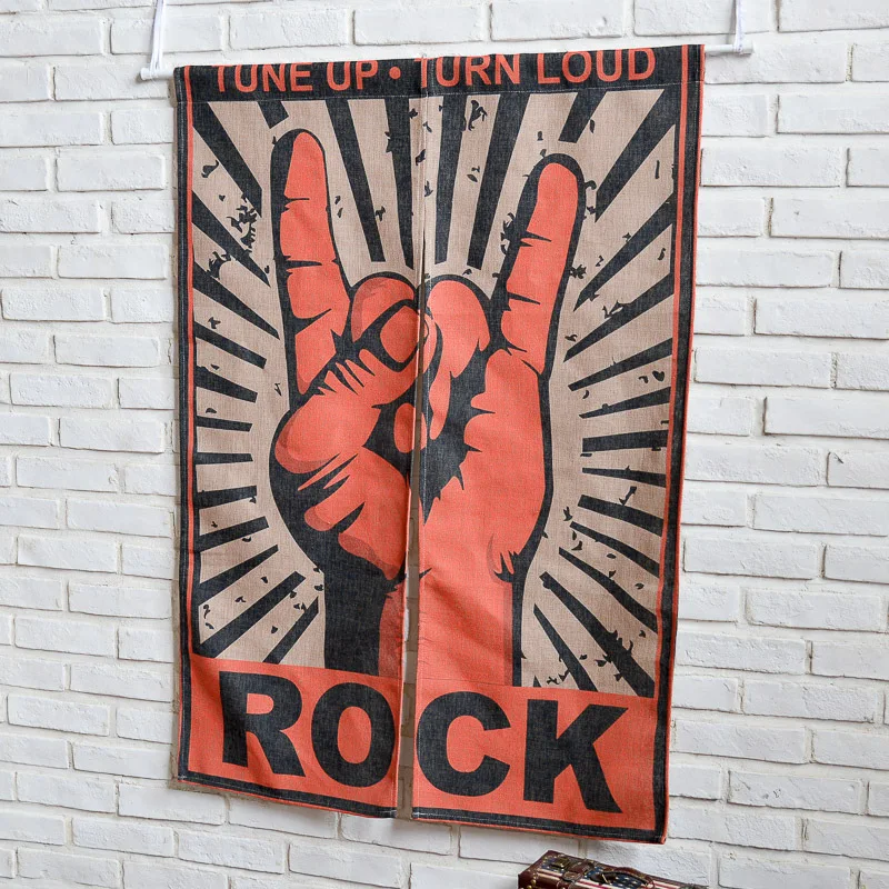 Американская креативная занавеска Rock утолщенная хлопковая полузанавеска