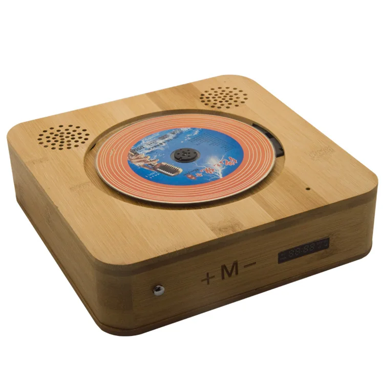 Новый бамбуковый сенсорный ключ в настенном креплении CD плеер с поддержкой Bluetooth