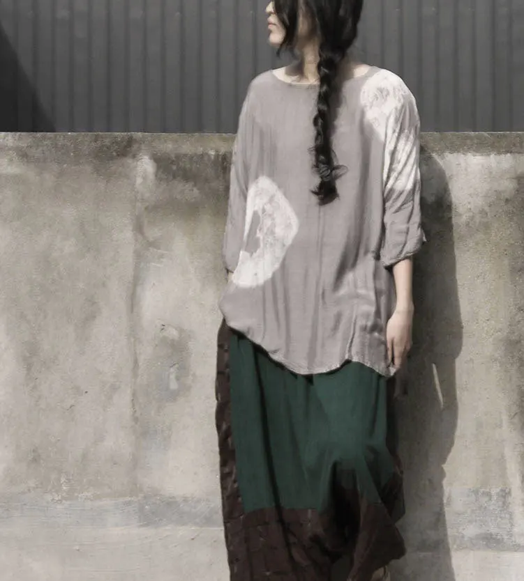 2018 винтажные женские шелковые рубашки с принтом летние блузки коротким рукавом