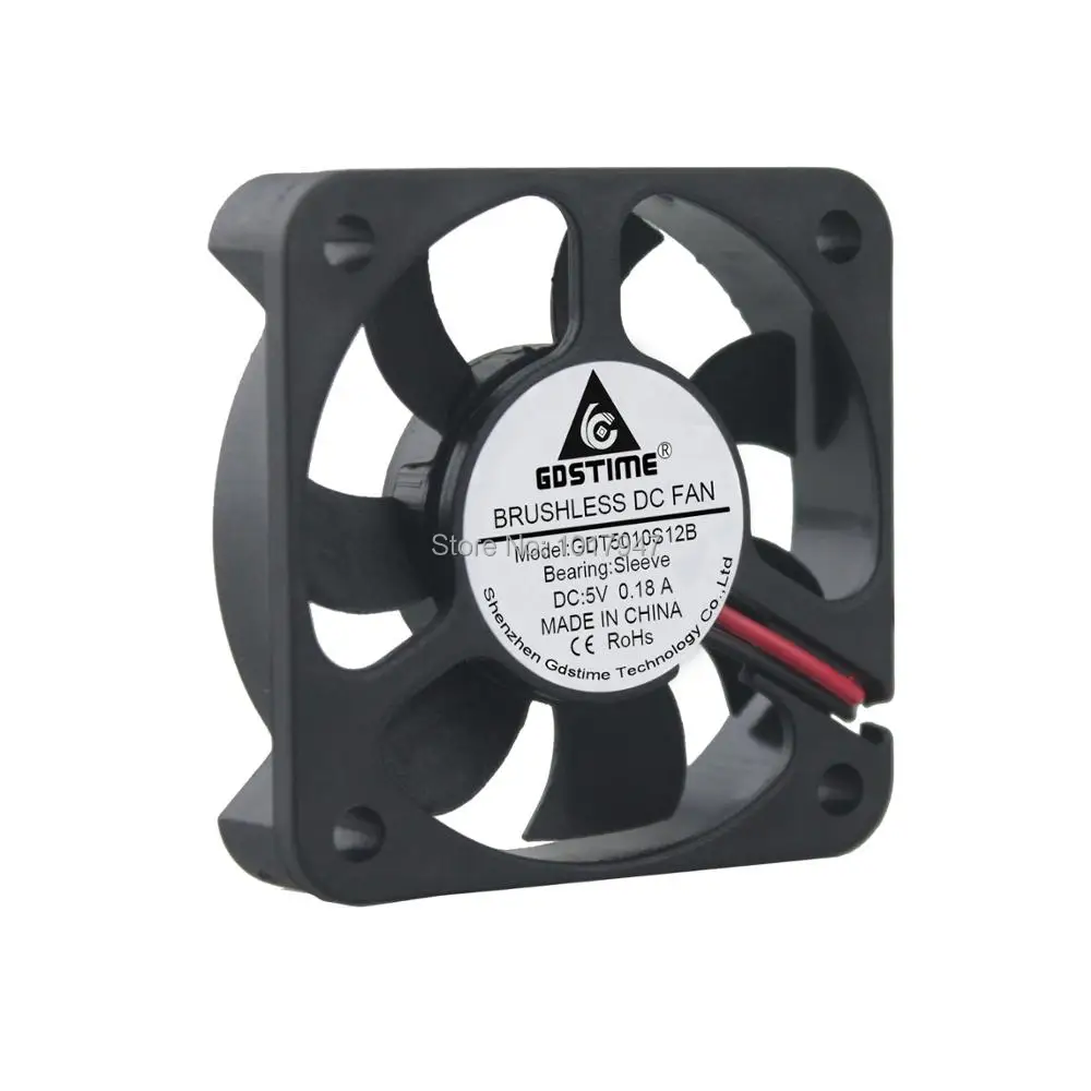 2 PCS LOT Gdstime DC 5V 2Pin Brushless Cooling Fan 5cm 50mm 50x50x10mm Ventilation Axial Flow Heatsink 5010S | Компьютеры и офис