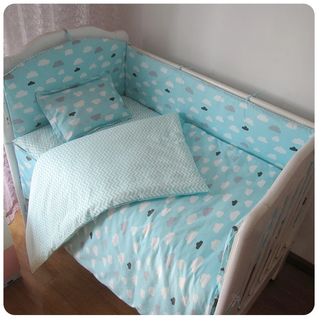 

9PCS Whole Set Cartoon Baby Crib Bedding Sets Baby Nursery Cot Kit set ropa de cuna,4bumper/sheet/pillow/duvet