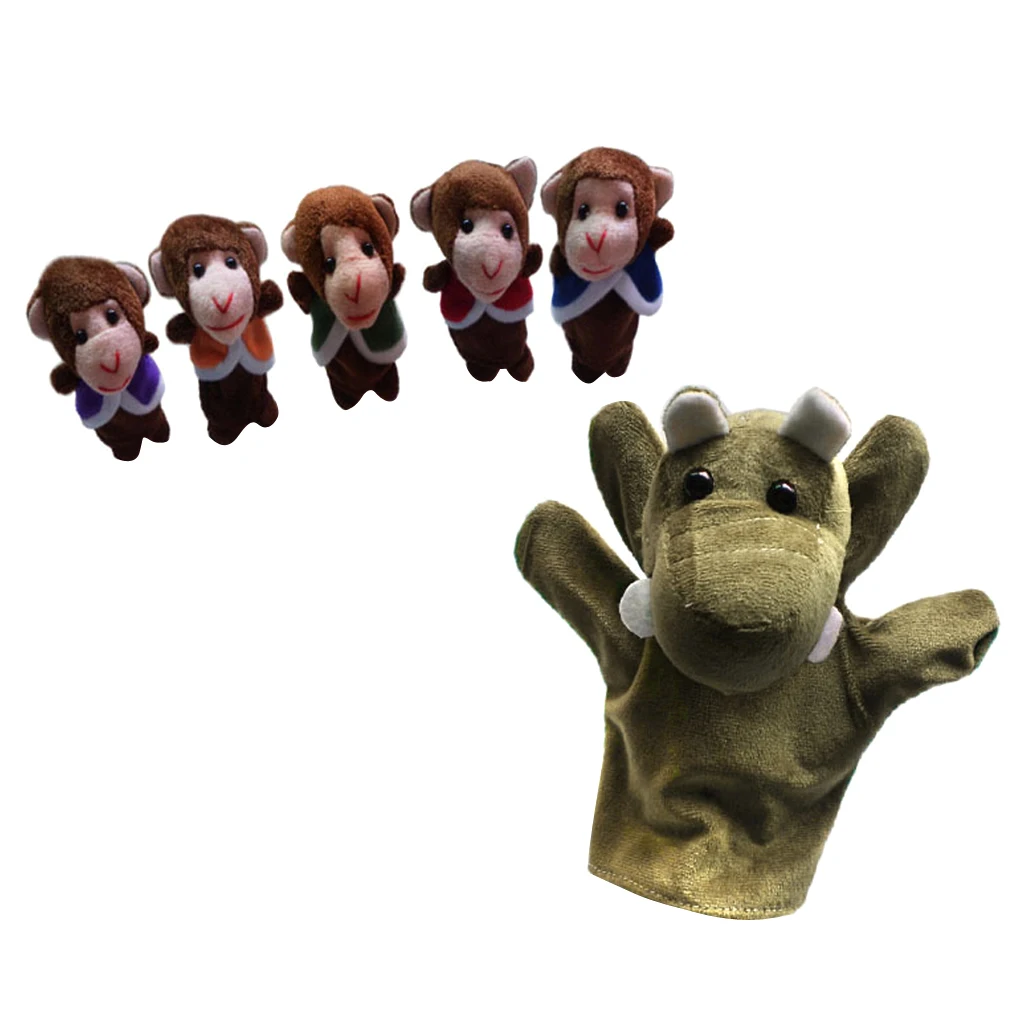 

MagiDeal 6Pcs/Set Finger Puppets for Children Kids Baby Toddlers Funny Toys Stage Show-Five Little Monkeys Swing In A Tree