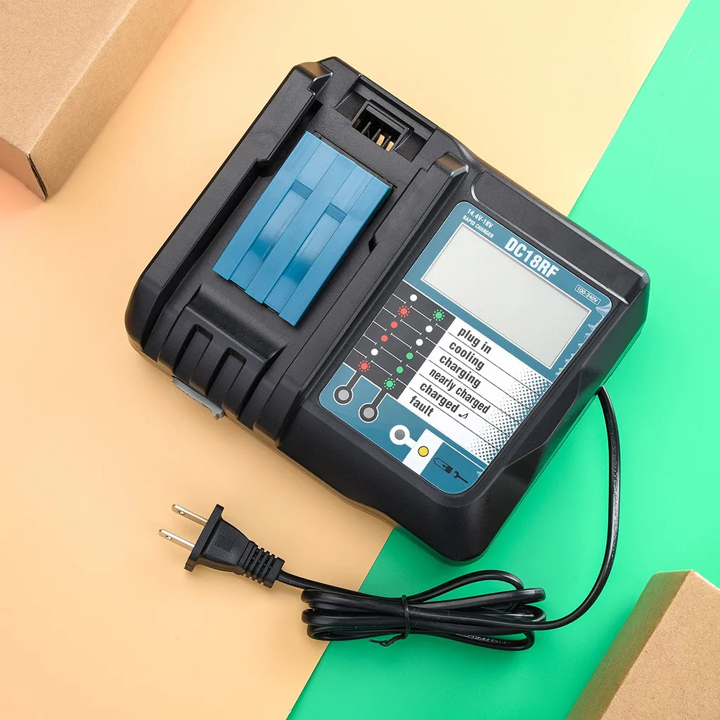 DC18RF литий-ионный аккумулятор зарядное устройство 2.1A Зарядка для Makita 14 4 в-18 в BL1830