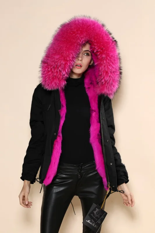 Новинка 2015 черная зимняя куртка женская верхняя одежда толстые парки размера