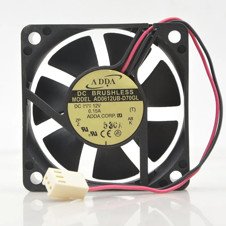 ADDA AD0612UB-D70GL DC 12V 0.15A 60x60x15mm 2-проводной Вентилятор охлаждения сервера