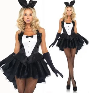 

Tuxedo Bunny Rabbit GIRL Cosplay Costume Halloween Party Fancy Dress With