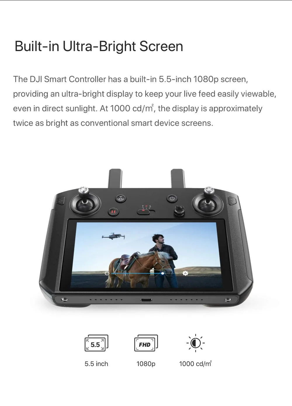 DJI Smart контроллер 5,5 дюйма 1080P HD передача портативный размер DJI Mavic 2 Pro/зум пульт дистанционного управления