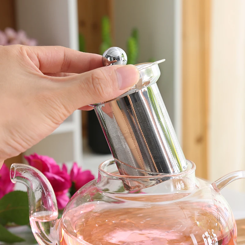 600 мл 800 Боросиликатное Стекло Чайник Чай нержавеющая сталь Filte Infuser крышка