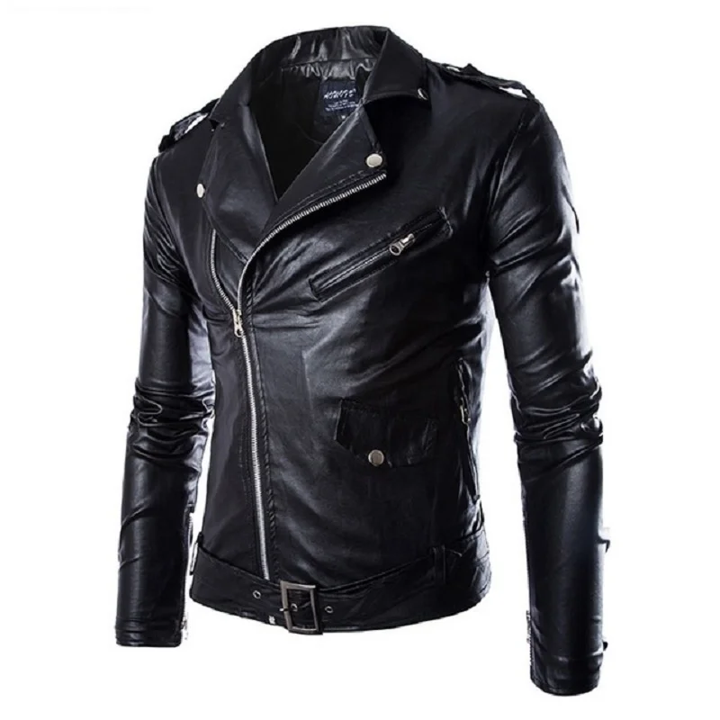 

Fashion Brand Men's Leather Jacket Coat men Biker Jacket Homme Jaqueta De Couro Masculina PU Leather Mens Punk Veste Cuir