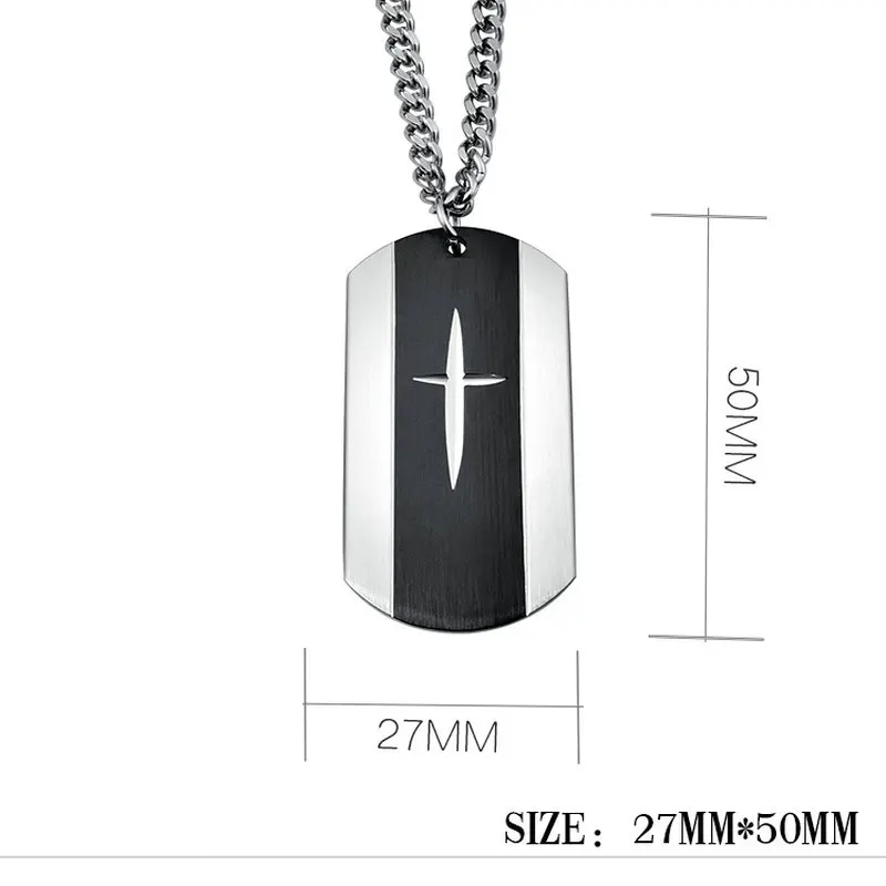 Amgjdk черный широкие полосы dog tag подвеска-крест Цепочки и ожерелья для Для