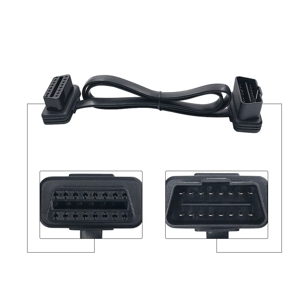 Новое поступление 65 см OBD2 Удлинительный кабель 16 контактов OBD II Телефон