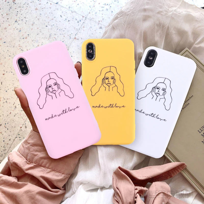 Чехол GYKZ с изображением девушки абстрактного искусства для iPhone X XS MAX XR 7 6 6s Plus