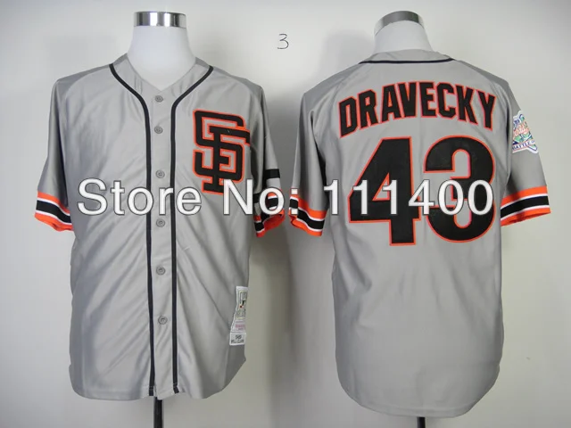 Top sale Free Shipping San Francisco Giants 43 Dave Dravecky Gray Throwback Baseball Jersey All Stitched size 48-56 can - Цена: 