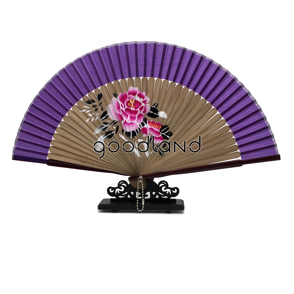 

Free Shipping 5pcs Random Mixed Color Spun Silk Cover Brown Bamboo Ribs Hand Fan Happy New Year Decoration