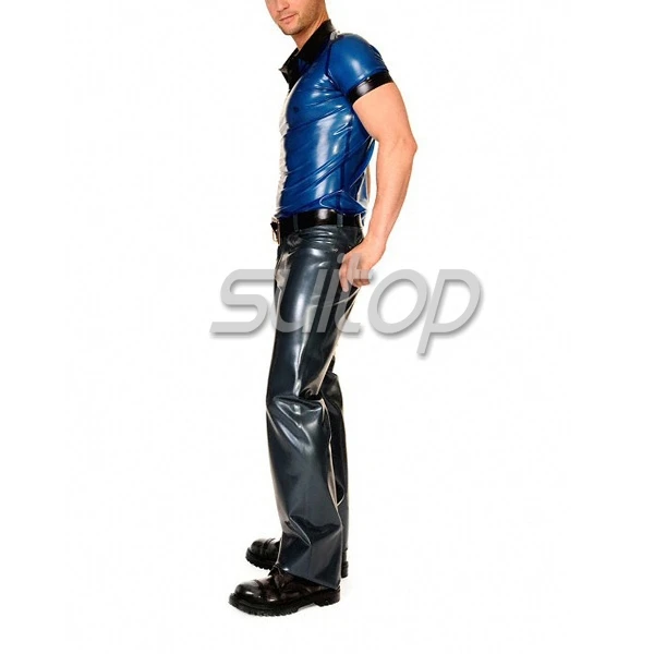 

Suitop latex suit pants latex rubber long trousers 0.6MM thickness latex heavy jeans
