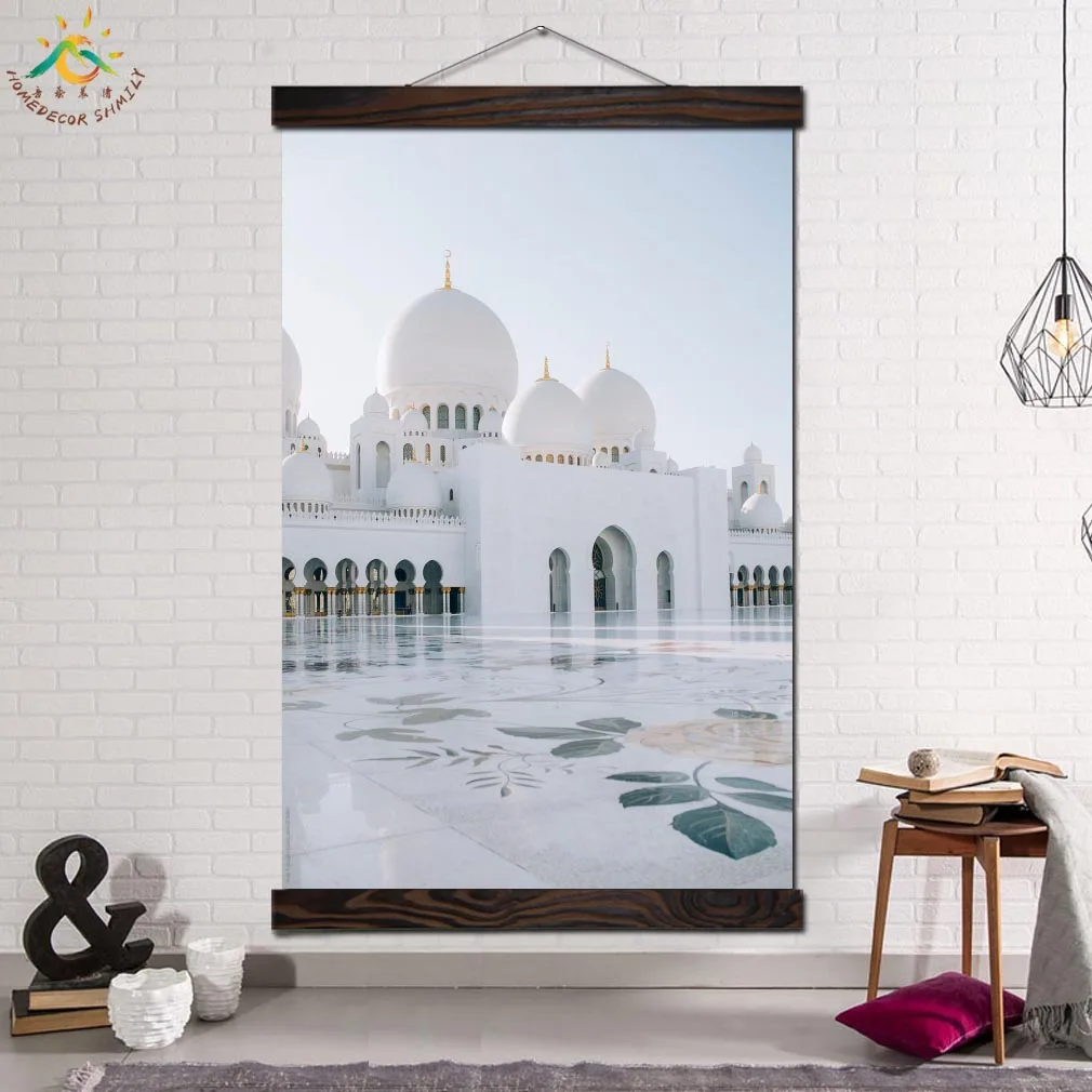 

Grand Mosque In Abu Dhabi Modern Canvas Art Prints Poster Wall Painting Scroll Painting Artwork Wall Art Pictures Nordic Poster