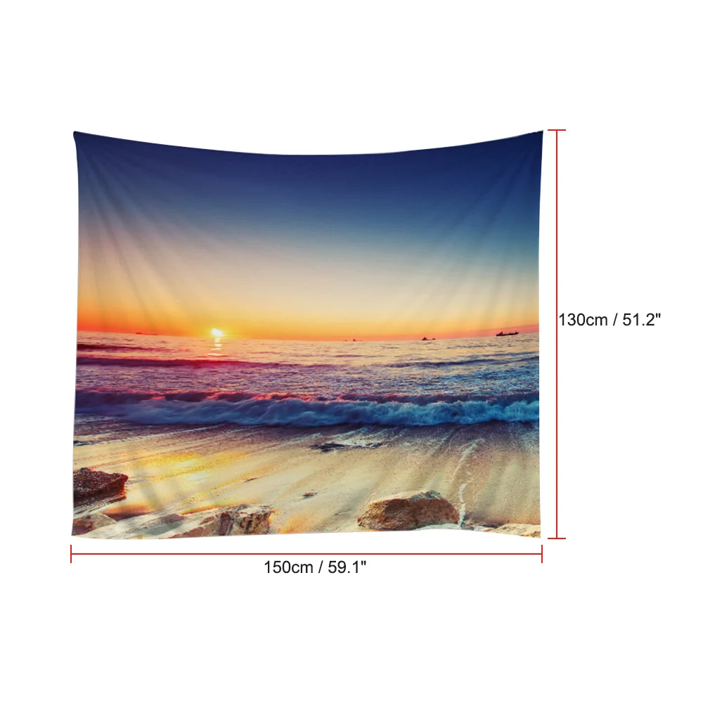Sailboat Tapestry Wall Hanging Scenery Tapestries Seaside Sunset Forest Decora for Bedroom Living Room Dorm | Дом и сад