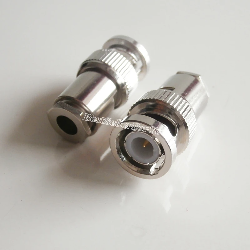 10 шт./компл. RF разъем BNC Штекерный зажим RG58 RG142 LMR195 RG400 прямой кабель CCTV|clamp connector|cctv