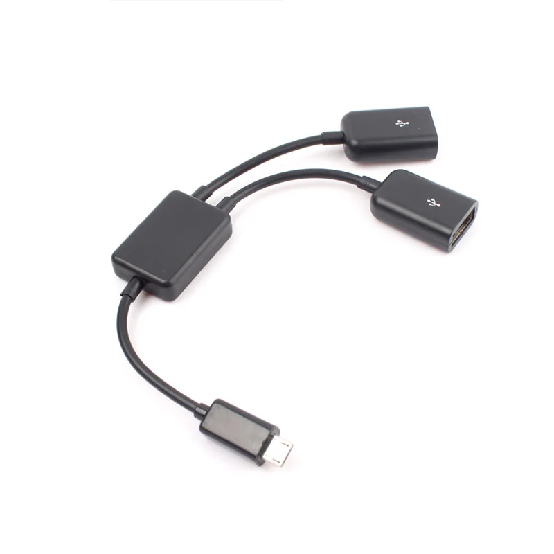 2 шт. для Galaxy S5 S4 S3 и настольный микро USB хост OTG адаптер кабель с двойным портом
