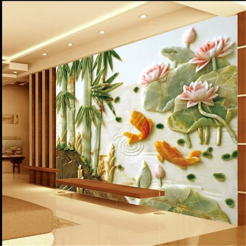 beibehang 3d stereoscopic HD flower & bamboo Europe TV backdrop wallpaper living room bedroom photo wall paper
