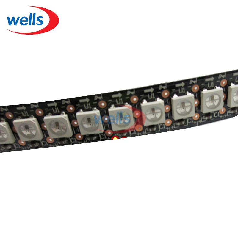 10X1 м 144 светодиодный s/m 5050 RGB WS2812B чип ПХБ черного WS2811 IC цифровой 5 V Светодиодные ленты света Умный светодиодный пиксель stripnot Водонепроницаемый