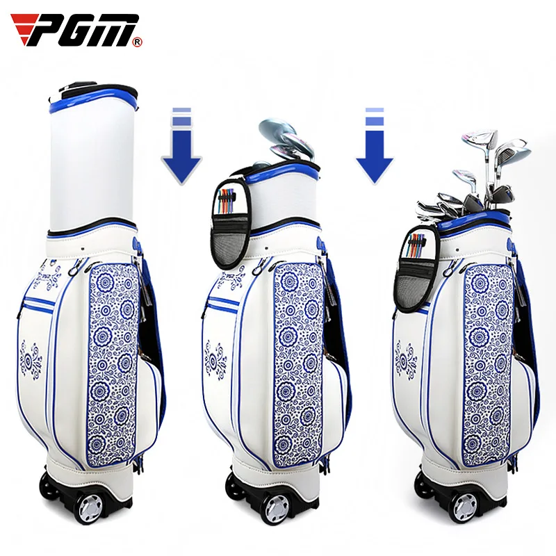 melhor PGM Saco De Golfe Rebocador Saco Da Senhora Azul E Branco Da Porcelana Bordado Flexível Airbag Para O Sexo Feminino
