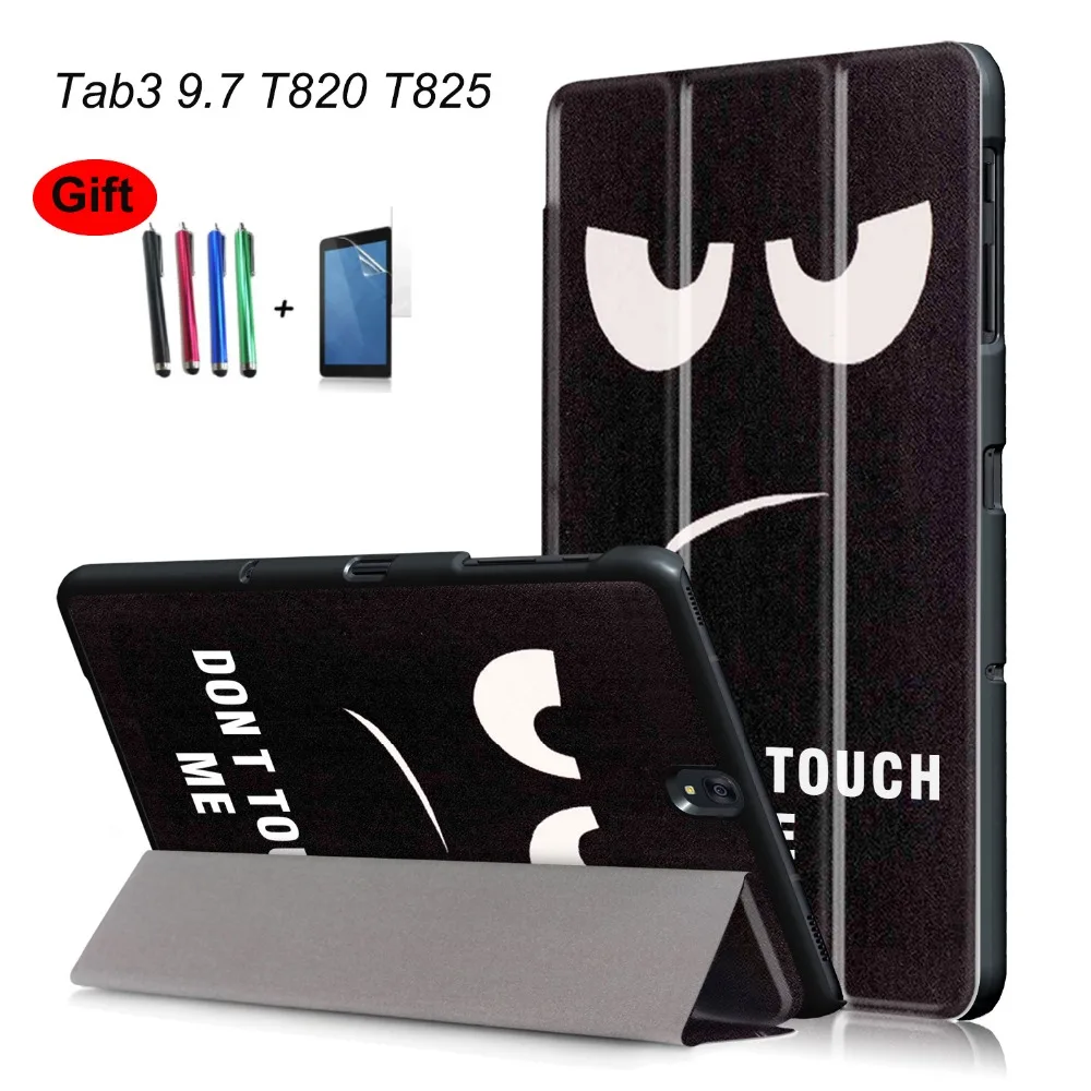 Gooyiyo для samsung galaxy tab s3 9.7 t820 t825 магнит pu кожаный чехол большой глаз печати case tablet trifold
