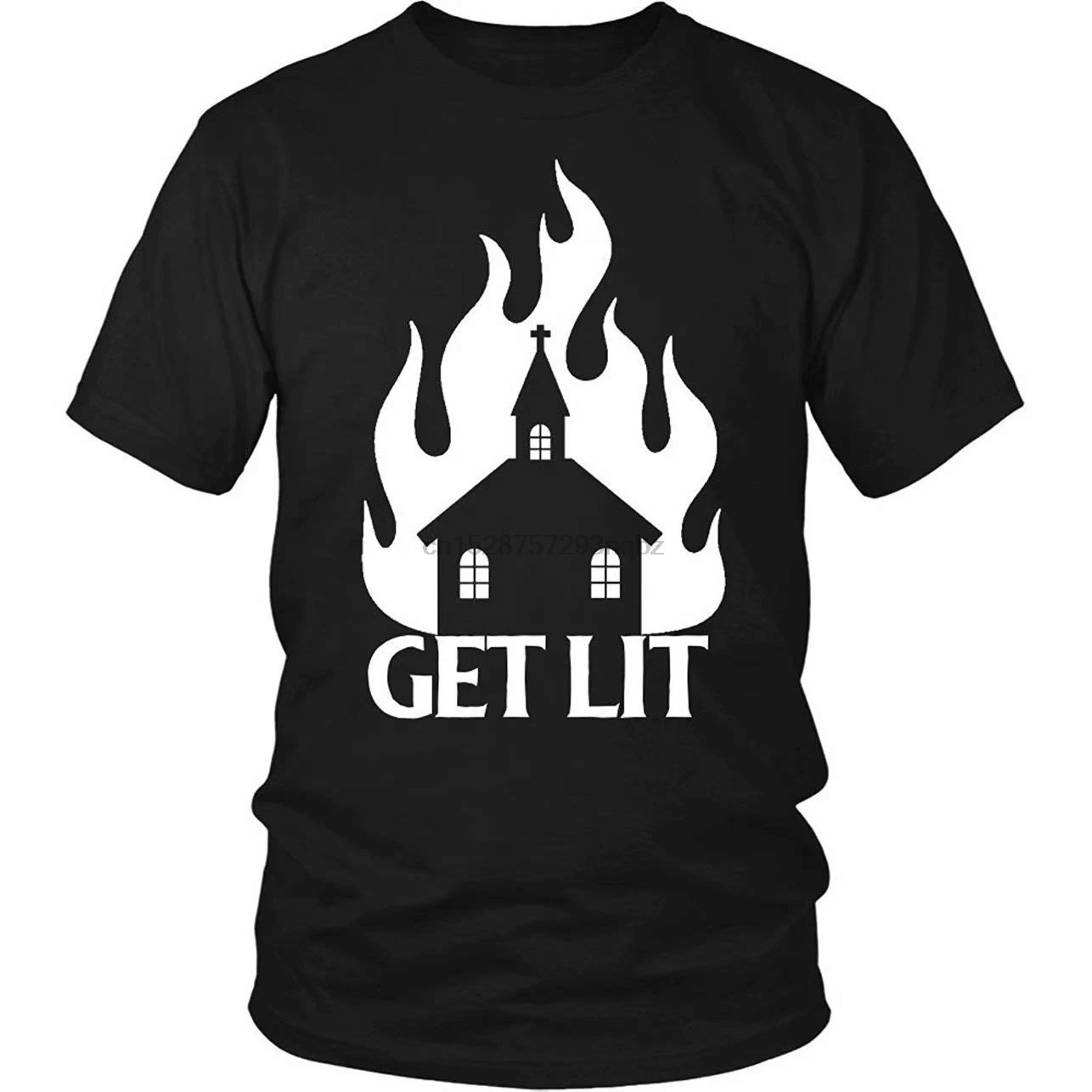 Мужская нестандартная футболка Coojjee с надписью Keep LIT и защитой от пережигания