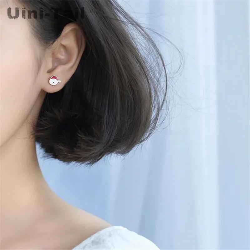 Uini-Tail популярные новые рождественские серьги из стерлингового серебра 925 пробы