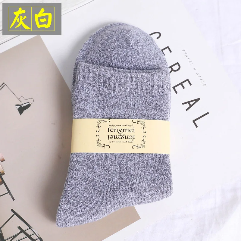 5pairs color 1 5 пара/лот, мужские толстые хлопковые носки, Осень-зима, теплые махровые носки, знаменитый стиль, 10 цветов, мужские носки, meias masculino - Цвет: 5pairs color 1