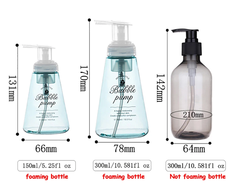 Soap Dispenser Foaming Bottle Mousses Facial Cleanser Bottle Shampoo Shower Gel Foam Pump Bottle 150/300ml