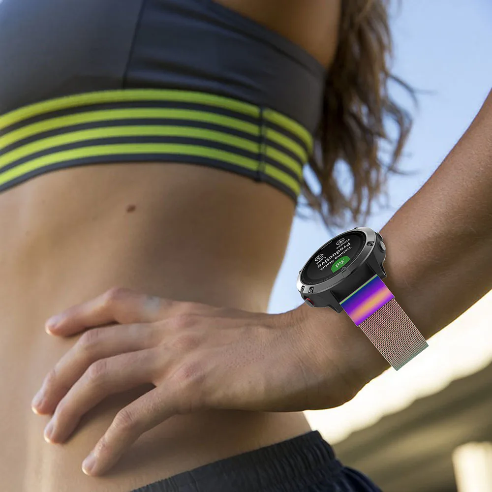 Металлический ремешок из нержавеющей стали 22 мм для Garmin Fenix 5 быстросъемный Milanese