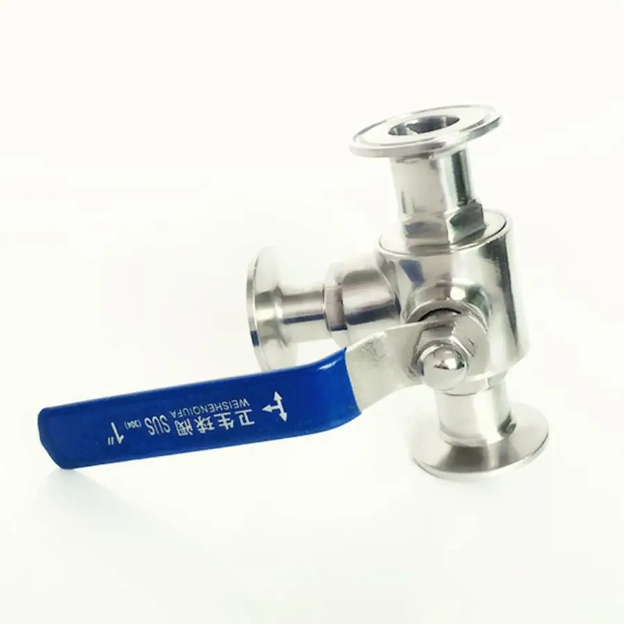 

Fit 19mm 3/4" Pipe OD x 1.5" Tri Clamp Sanitary L-Port Ball Valve SUS 316L Stainless Beer Brewing Home Factory