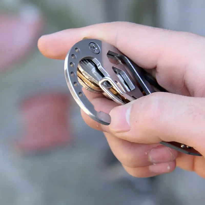 New Survival Camping Hiking Rescue Gear Fashion Metal Multi-Tool Carabiner Keychain Stainless steel Key Holder | Украшения и
